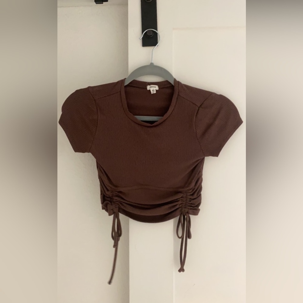 Brown garage cropped top